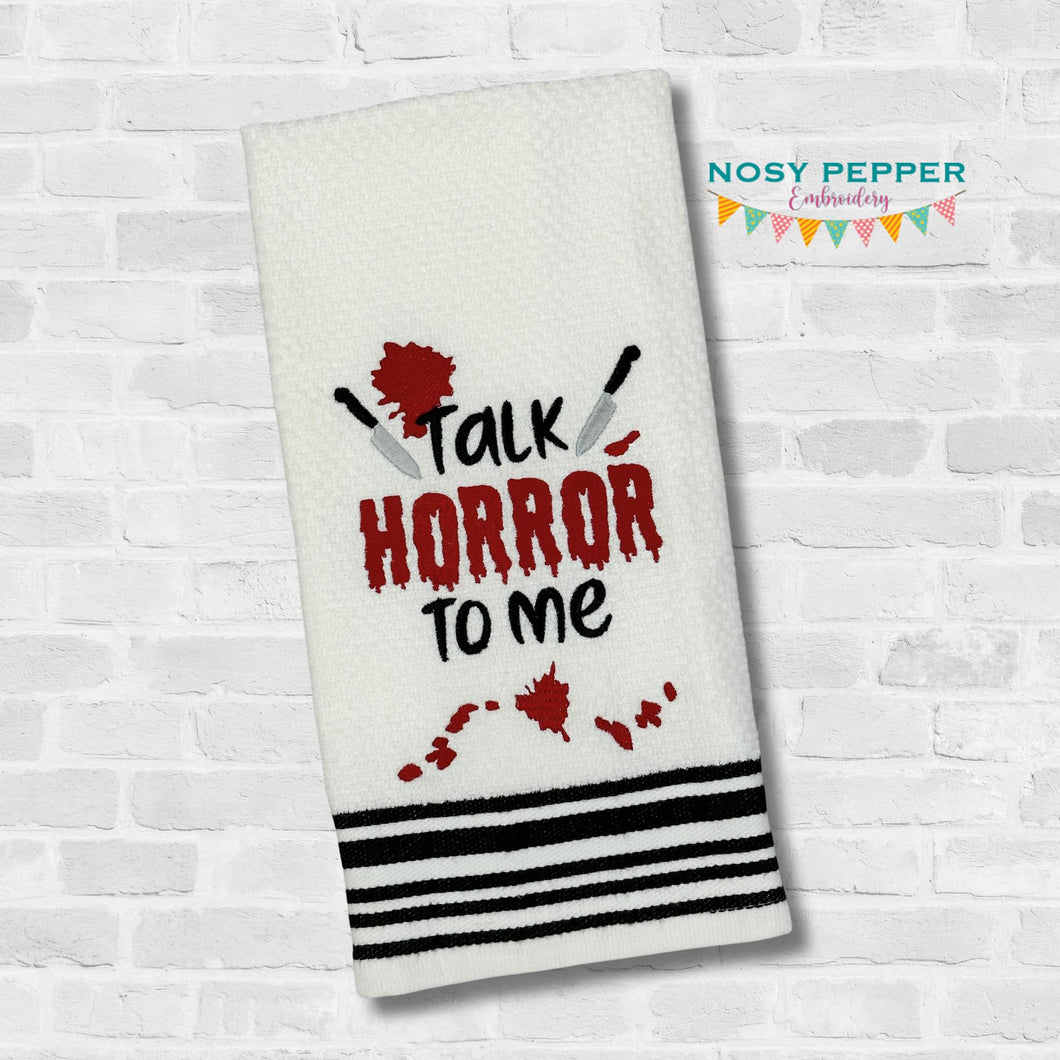 Talk Horror To Me machine embroidery design (4 sizes included) DIGITAL DOWNLOAD