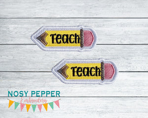 Teach patch machine embroidery design (2 sizes included) DIGITAL DOWNLOAD