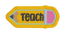 Load image into Gallery viewer, Teach patch machine embroidery design (2 sizes included) DIGITAL DOWNLOAD