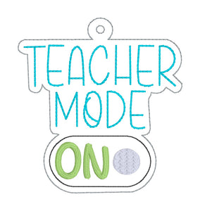 Teacher Mode bookmark machine embroidery file DIGITAL DOWNLOAD