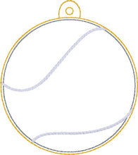 Load image into Gallery viewer, Tennis Puff bookmark/ornament/bag tag machine embroidery design DIGITAL DOWNLOAD