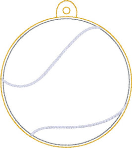 Tennis Puff bookmark/ornament/bag tag machine embroidery design DIGITAL DOWNLOAD