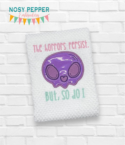 The Horrors Persist applique machine embroidery design (5 sizes included) DIGITAL DOWNLOAD