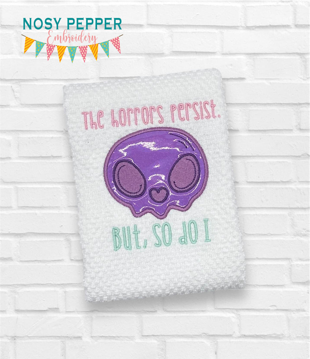 The Horrors Persist applique machine embroidery design (5 sizes included) DIGITAL DOWNLOAD