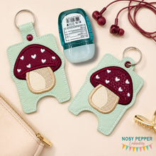 Load image into Gallery viewer, Toadstool Appliqué Sanitizer Case (2 sizes available) machine embroidery design DIGITAL DOWNLOAD