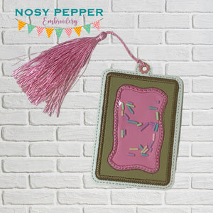 Toaster Tart Applique Shaker bookmark/bag tag/ornament machine embroidery file DIGITAL DOWNLOAD