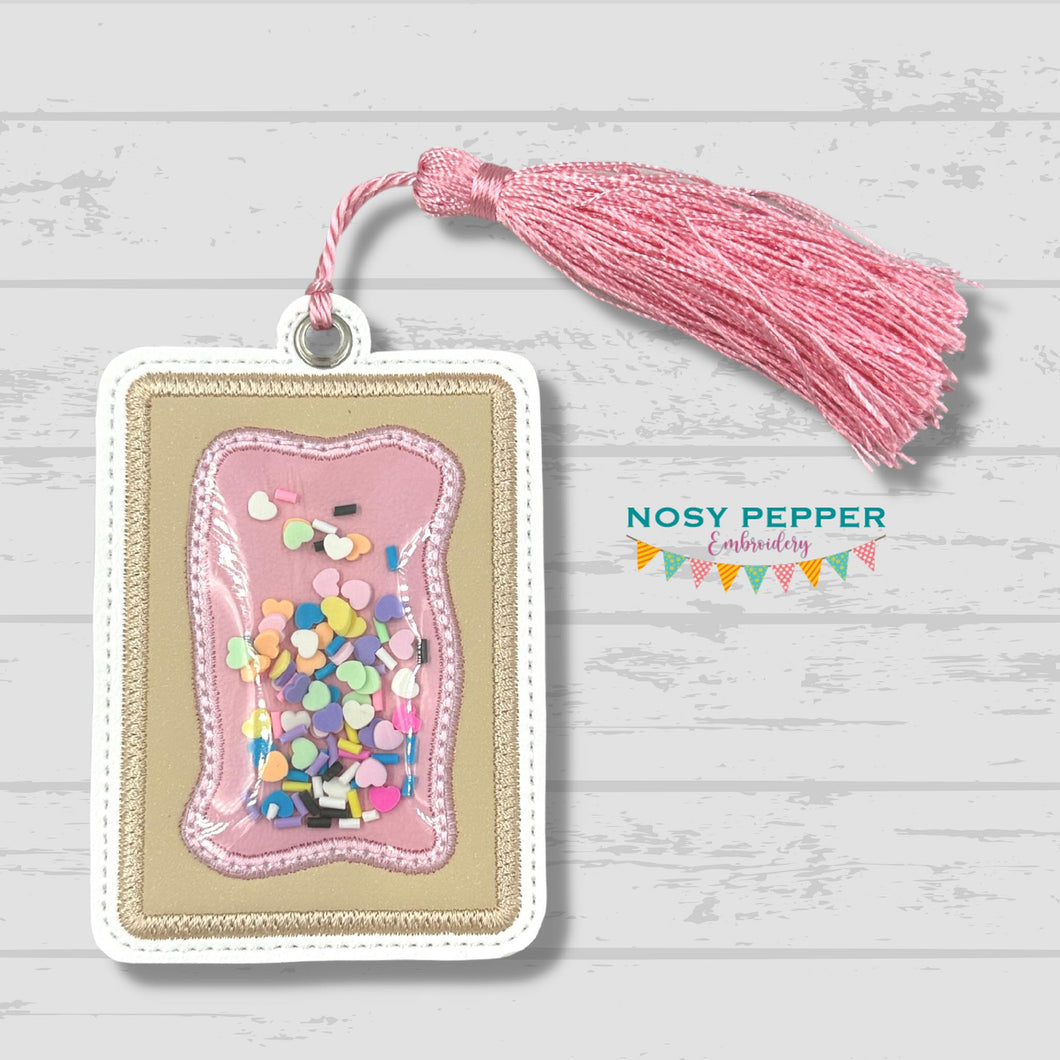 Toaster Tart Applique Shaker bookmark/bag tag/ornament machine embroidery file DIGITAL DOWNLOAD