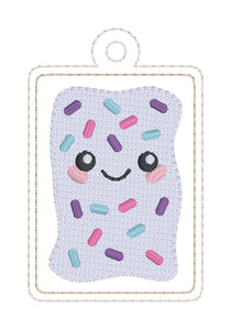 Toaster Tart snap tab and eyelet fob machine embroidery file (single and multi files included) DIGITAL DOWNLOAD