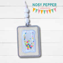 Load image into Gallery viewer, Toaster Tart Applique Shaker bookmark/bag tag/ornament machine embroidery file DIGITAL DOWNLOAD