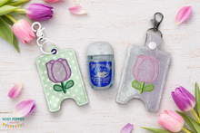 Load image into Gallery viewer, Sketchy Tulip Sanitizer Case (2 sizes available) machine embroidery design DIGITAL DOWNLOAD