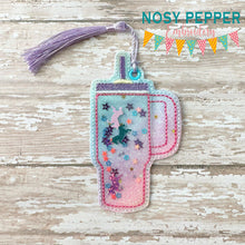 Load image into Gallery viewer, Tumbler shaker bookmark/bag tag/ornament machine embroidery file DIGITAL DOWNLOAD