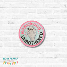 Load image into Gallery viewer, Majestically Unbothered patch (2 sizes included) machine embroidery design DIGITAL DOWNLOAD