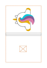 Load image into Gallery viewer, Unicorn Butt notebook cover machine embroidery design (2 sizes available) DIGITAL DOWNLOAD