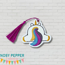 Load image into Gallery viewer, Unicorn Butt bookmark machine embroidery file DIGITAL DOWNLOAD