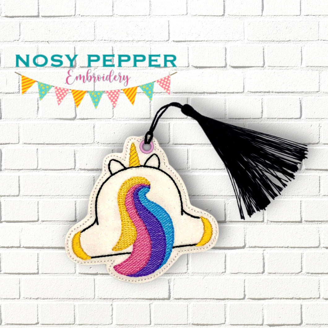 Unicorn Butt bookmark machine embroidery file DIGITAL DOWNLOAD