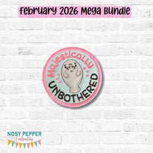 Load image into Gallery viewer, Majestically Unbothered patch (2 sizes included) machine embroidery design DIGITAL DOWNLOAD