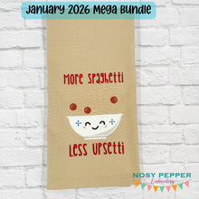 Load image into Gallery viewer, More Spaghetti appliqué machine embroidery design (4 sizes included) JAN 26 MB—DIGITAL DOWNLOAD