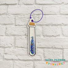 Load image into Gallery viewer, Vial Shaker bag tag/bookmark machine embroidery design DIGITAL DOWNLOAD