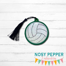 Load image into Gallery viewer, Volleyball applique shaker bookmark/bag tag/ornament machine embroidery file DIGITAL DOWNLOAD