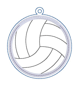 Volleyball applique shaker bookmark/bag tag/ornament machine embroidery file DIGITAL DOWNLOAD