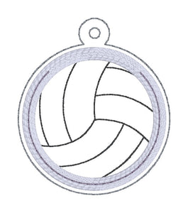 Volleyball applique shaker snap tab and eyelet fob machine embroidery file (single and multi files included) DIGITAL DOWNLOAD
