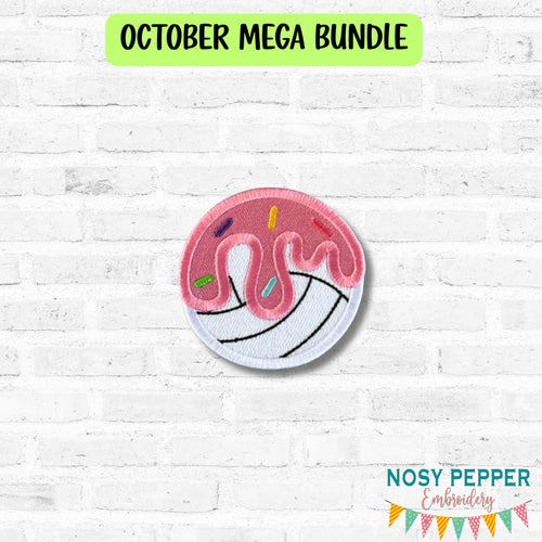 Volleyball Drip patch (2 sizes included) machine embroidery design DIGITAL DOWNLOAD