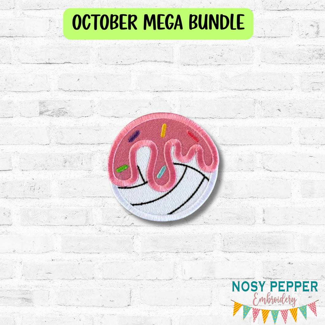 Volleyball Drip patch (2 sizes included) machine embroidery design DIGITAL DOWNLOAD