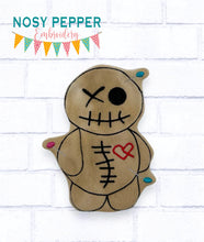 Load image into Gallery viewer, Voodoo Doll Stuffie (2 versions and 6 sizes included) ITH machine embroidery design DIGITAL DOWNLOAD