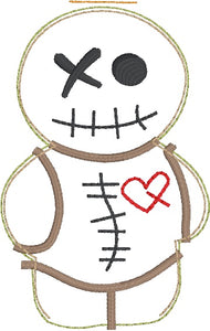 Voodoo Doll Stuffie (2 versions and 6 sizes included) ITH machine embroidery design DIGITAL DOWNLOAD