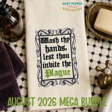 Load image into Gallery viewer, Wash Thy Hands machine embroidery design (4 sizes included) DIGITAL DOWNLOAD