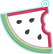 Load image into Gallery viewer, Watermelon applique shaker bagtag bookmark/ornament/bag tag machine embroidery design DIGITAL DOWNLOAD