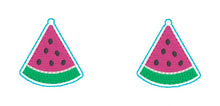 Load image into Gallery viewer, Watermelon ITH earrings May 2024 Mystery Bundle machine embroidery design DIGITAL DOWNLOAD