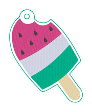 Load image into Gallery viewer, Watermelon Pop bookmark machine embroidery file DIGITAL DOWNLOAD