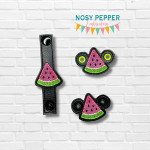 Watermelon Shoe Charm machine embroidery design single and multi files (3 versions included) DIGITAL DOWNLOAD