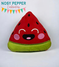 Load image into Gallery viewer, Watermelon stuffie (5 sizes included) machine embroidery design machine embroidery design DIGITAL DOWNLOAD