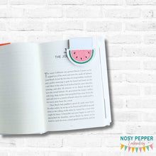 Load image into Gallery viewer, Watermelon Slice magnetic bookmark machine embroidery design DIGITAL DOWNLOAD