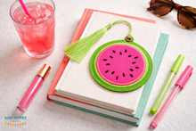 Load image into Gallery viewer, Watermelon Applique bookmark/bag tag/ornament machine embroidery design DIGITAL DOWNLOAD