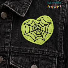 Load image into Gallery viewer, Web Heart patch --2026 Spooky Mystery Bundle-- (3 sizes included) machine embroidery design DIGITAL DOWNLOAD