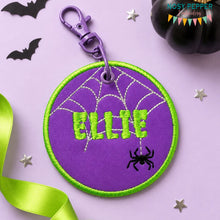 Load image into Gallery viewer, Web Full Appliqué Name bag tag --2026 Spooky Mystery Bundle-- machine embroidery design DIGITAL DOWNLOAD