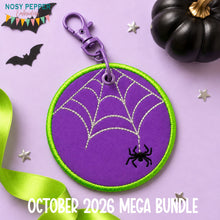 Load image into Gallery viewer, Web Full Appliqué Name bag tag --2026 Spooky Mystery Bundle-- machine embroidery design DIGITAL DOWNLOAD