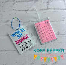 Load image into Gallery viewer, We&#39;ve All Got Baggage luggage tag set APRIL MYSTERY BUNDLE machine embroidery design DIGITAL DOWNLOAD