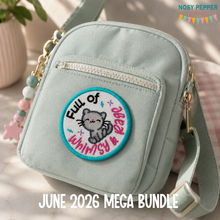Load image into Gallery viewer, Whimsy &amp; Rage patch (2 sizes included) machine embroidery design DIGITAL DOWNLOAD