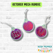 Load image into Gallery viewer, Whimsy appliqué ornament set (set of 3 designs) machine embroidery design DIGITAL DOWNLOAD