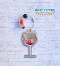 Load image into Gallery viewer, Wine shaker bookmark/bag tag/ornament machine embroidery file DIGITAL DOWNLOAD