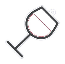 Load image into Gallery viewer, Wine shaker bookmark/bag tag/ornament machine embroidery file DIGITAL DOWNLOAD