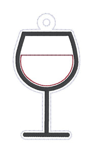 Wine shaker snap tab and eyelet fob machine embroidery file (single and multi files included) DIGITAL DOWNLOAD