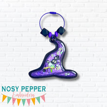 Load image into Gallery viewer, Witch Hat Shaker bookmark/bag tag/ornament machine embroidery file DIGITAL DOWNLOAD