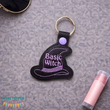 Load image into Gallery viewer, Basic Witch Snap tab (single and multi file included) machine embroidery design DIGITAL DOWNLOAD