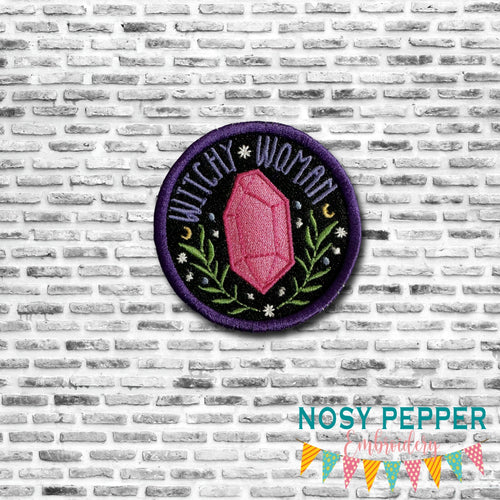 Witchy Woman patch machine embroidery design (2 sizes included) DIGITAL DOWNLOAD