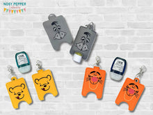 Load image into Gallery viewer, Woods Friends Sanitizer Case set (3 designs with 2 sizes available) machine embroidery design DIGITAL DOWNLOAD